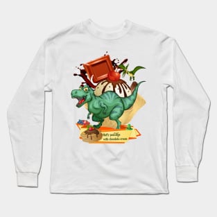 Dinosaurs in Ice Cream with Fine Chocolate Long Sleeve T-Shirt